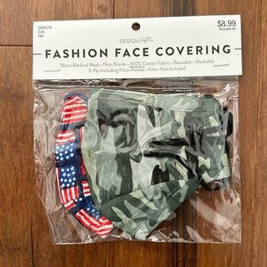 Design Loft Fashion Face Coverings American Flag and Camouflage- Brand New!